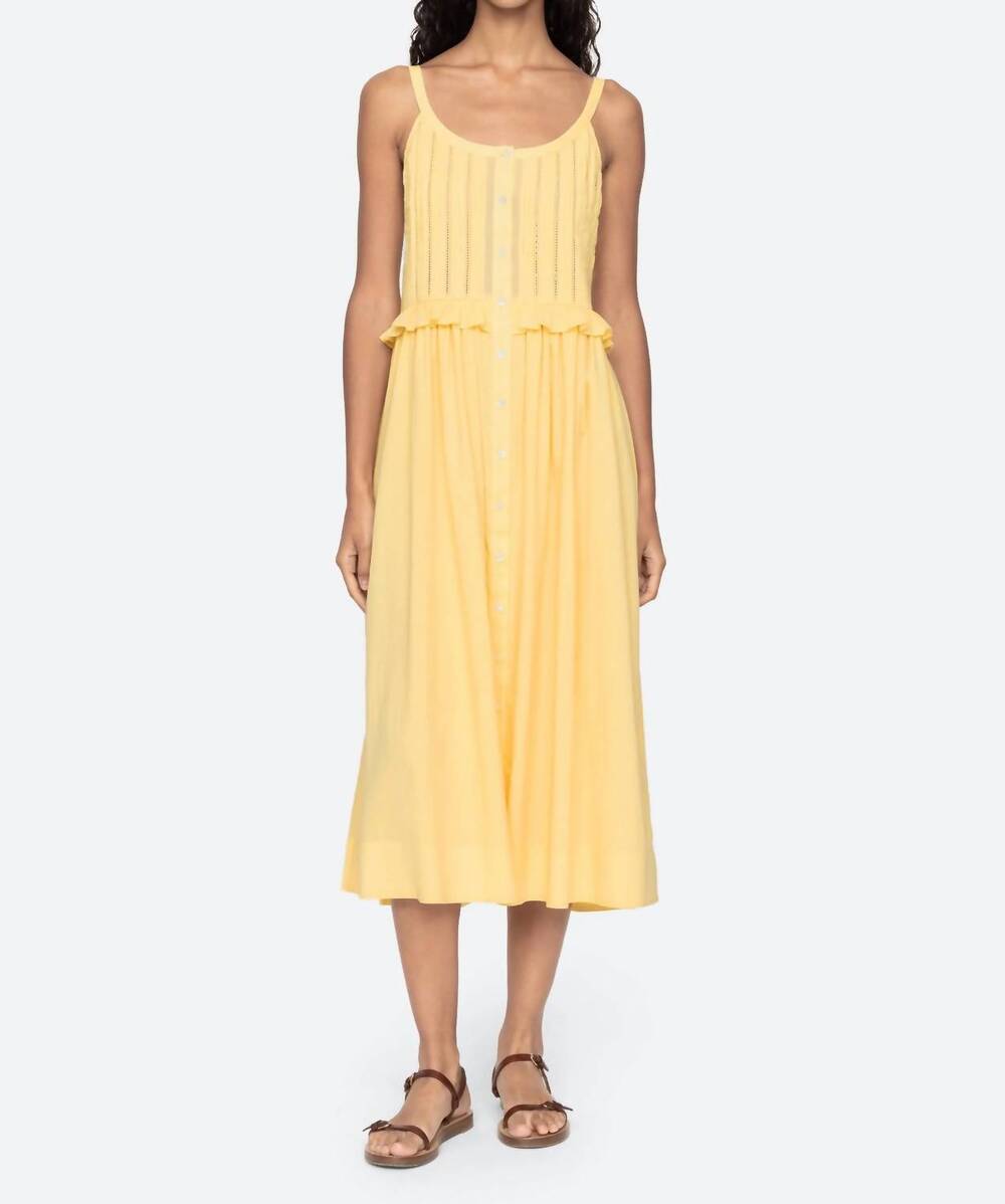 NEW SEA alberte solid tank dress in yellow
